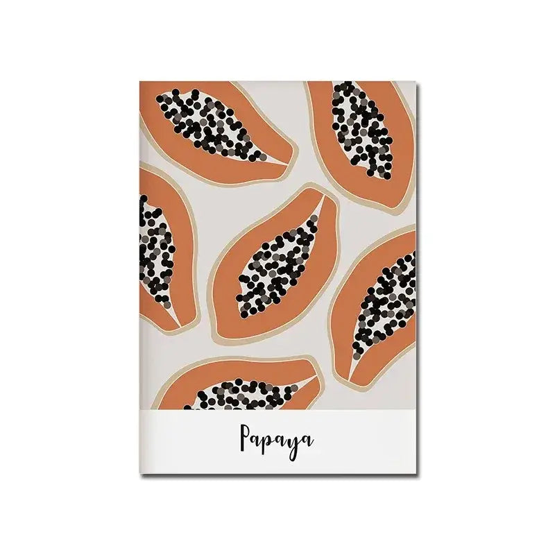 Minimalist gray bauhaus canvas print living room orange seaweed art