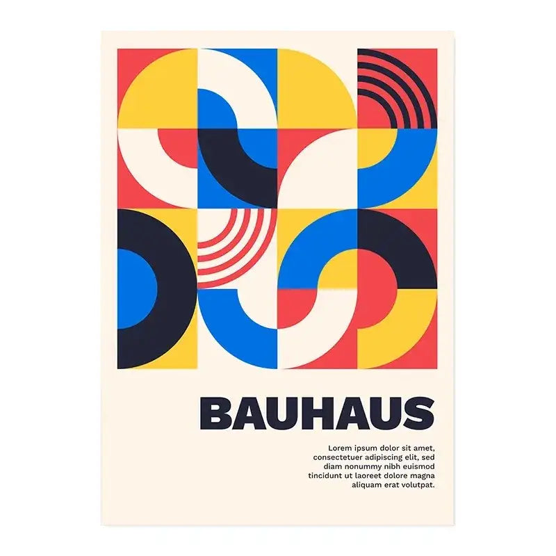 Modern flower market bauhaus canvas print living room wall decor