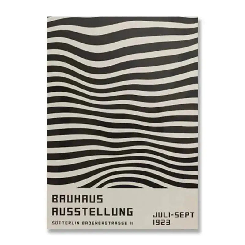 Minimalist blue & cream bauhaus canvas print living room wall art