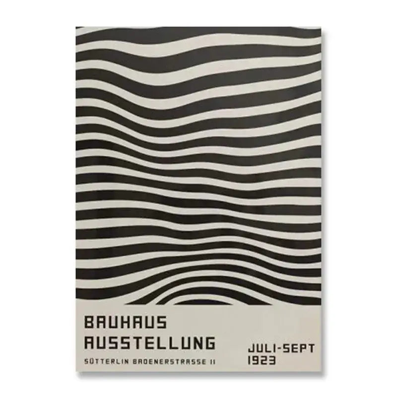 Bauhaus blue & white canvas print – living room geometric wall art