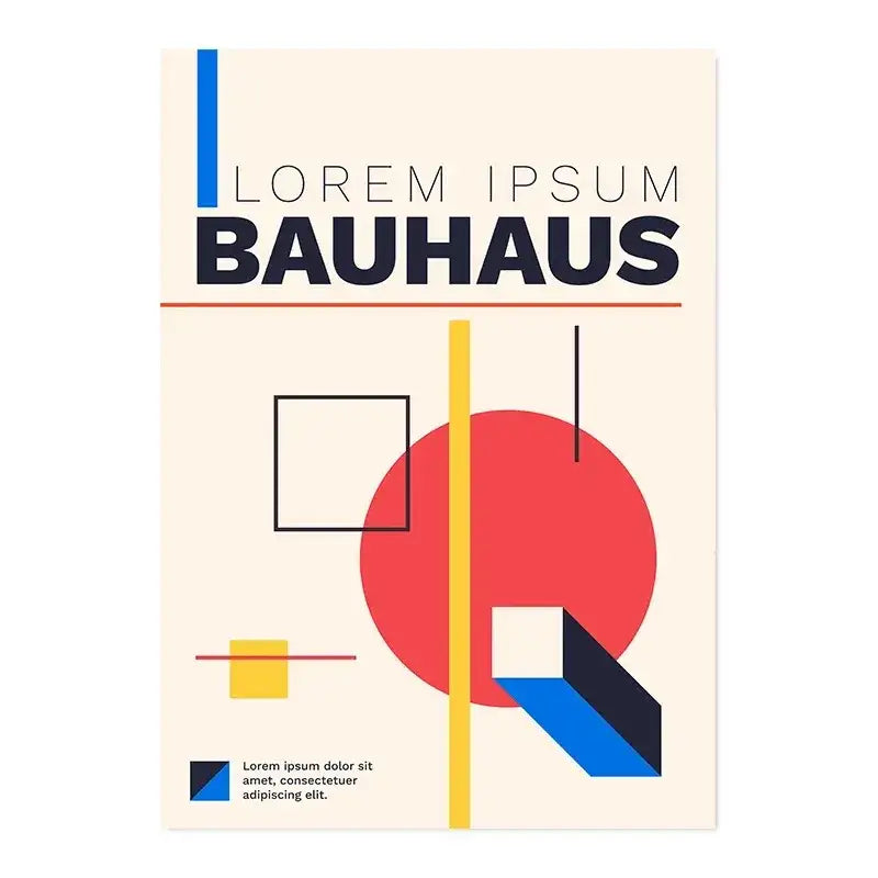 Minimalist teal bauhaus exhibition canvas print living room decor