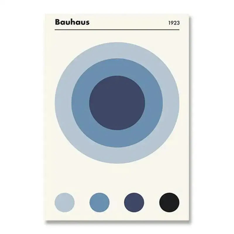 Minimalist teal bauhaus exhibition canvas print living room decor