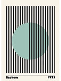 Minimalist teal bauhaus exhibition canvas print living room decor