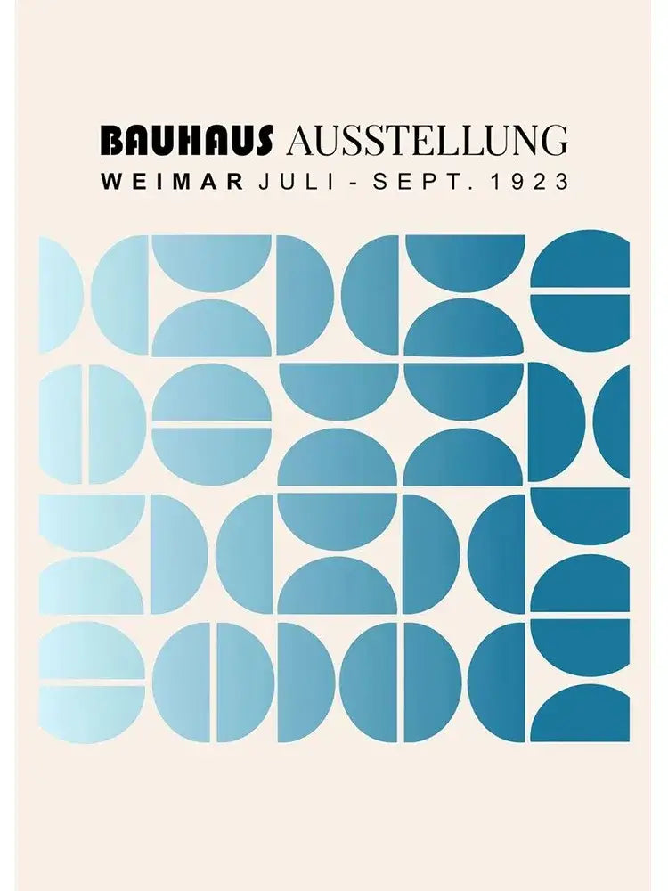 Bauhaus geometric orange & teal minimalist canvas print living room