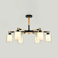 Modern black & wood cylinder hanging pendant lamp for bedroom