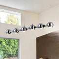 DecorBites™ Modern Chrome Ball Pendant Ceiling Light with 6 Metal Lights - Warm/White Island Lighting for Living Room