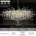 Modern chrome branching crystal chandelier living room light