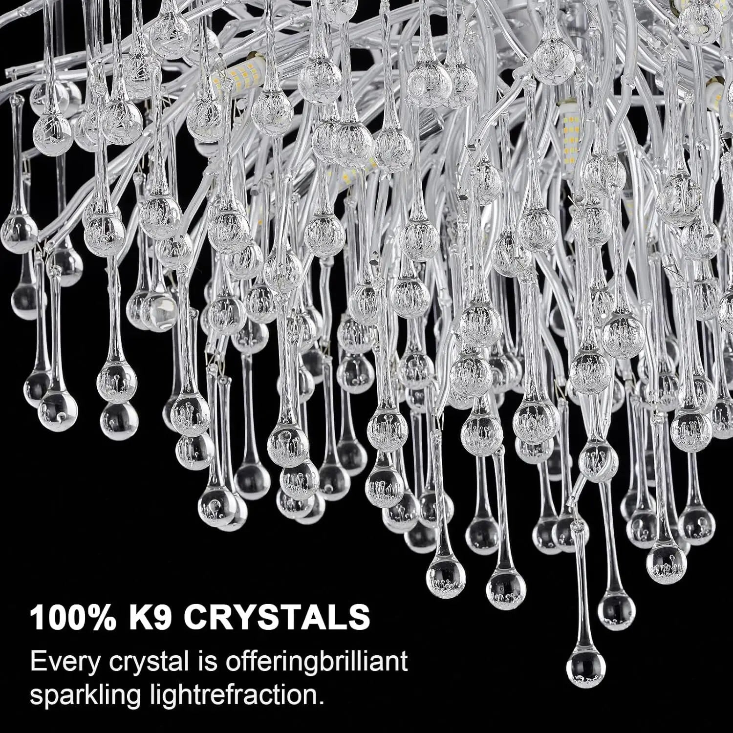 Modern gold crystal chandelier for living room with branching arms