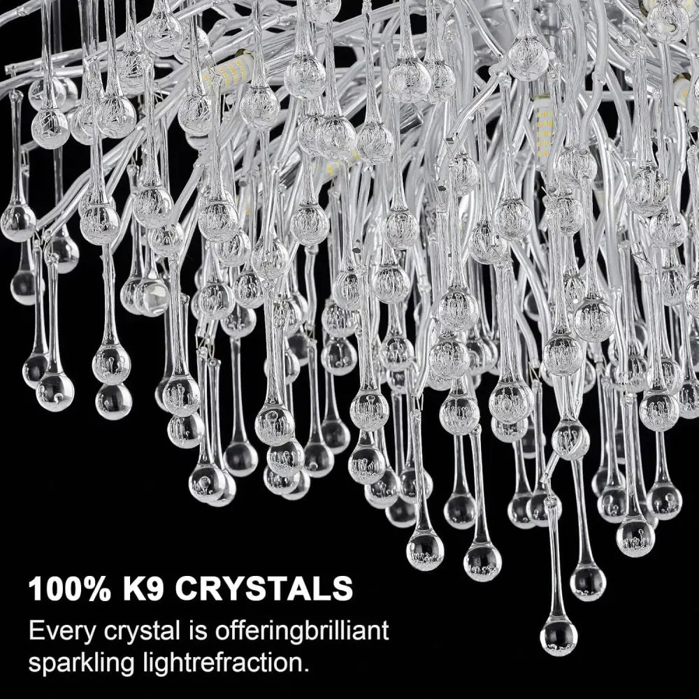 Modern golden branch crystal chandelier for living room