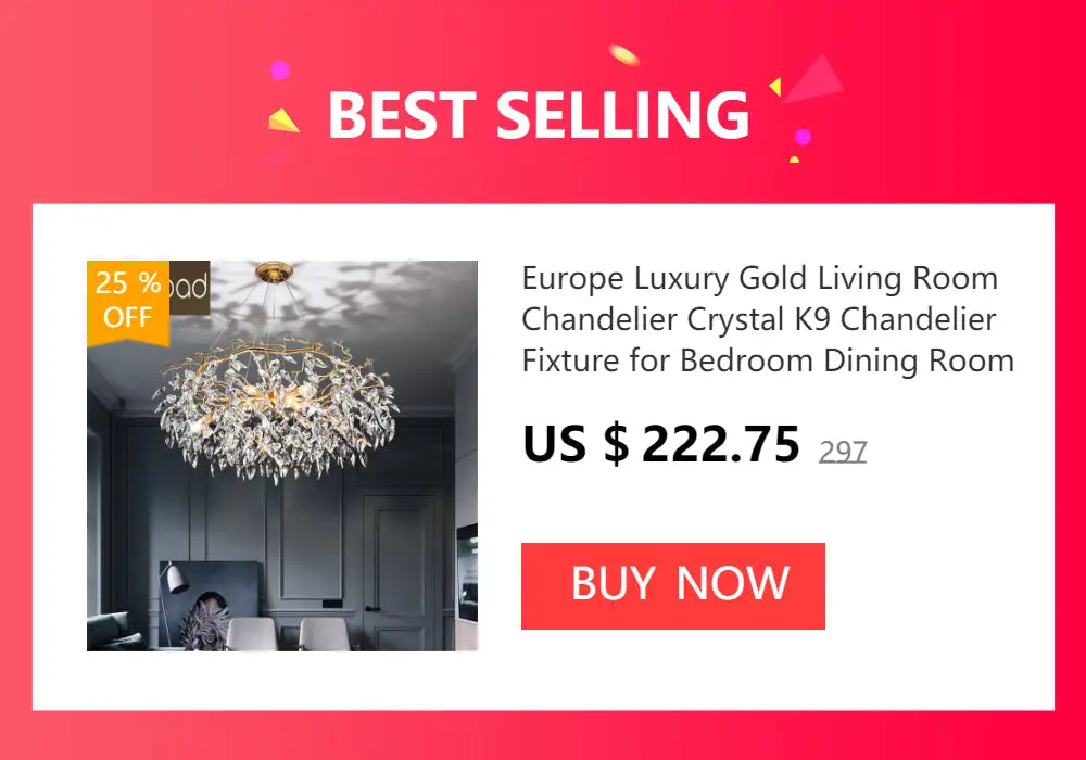 Modern golden branch crystal chandelier for living room