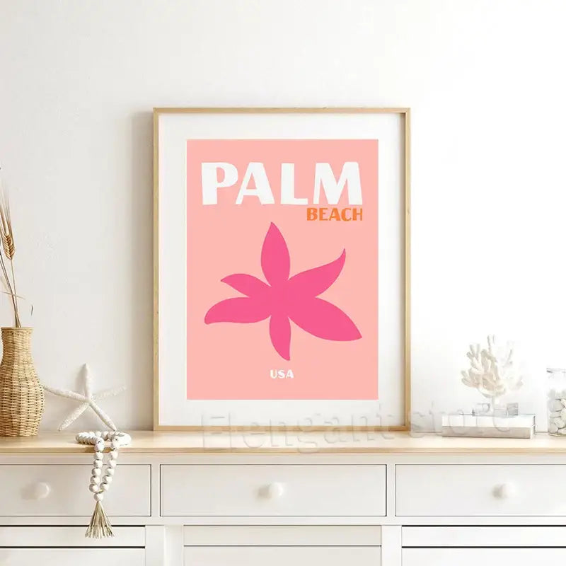 Modern coastal bondi beach travel posters art print for living room
