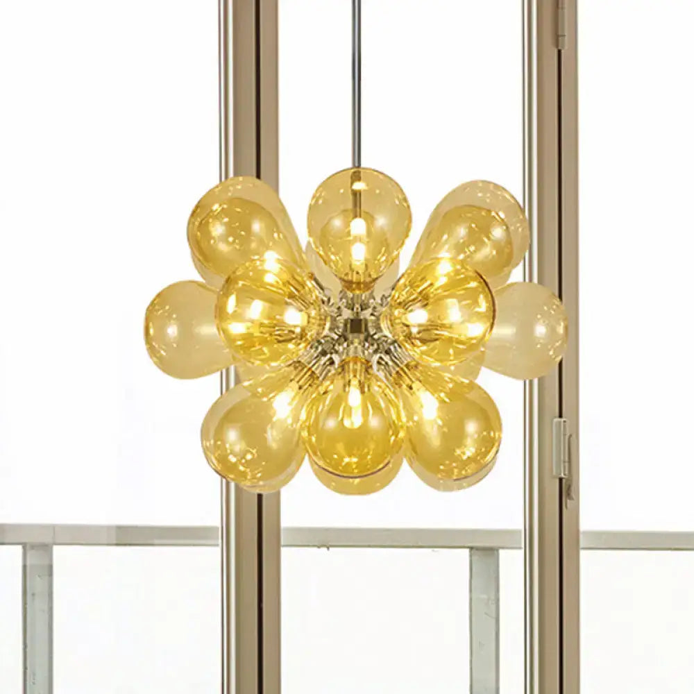 Modern cognac glass bubble chandelier dining room pendant light