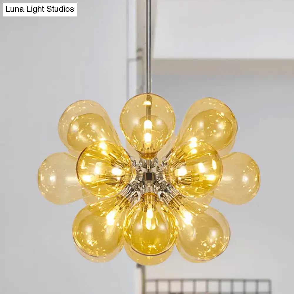 Modern cognac glass bubble chandelier dining room pendant light
