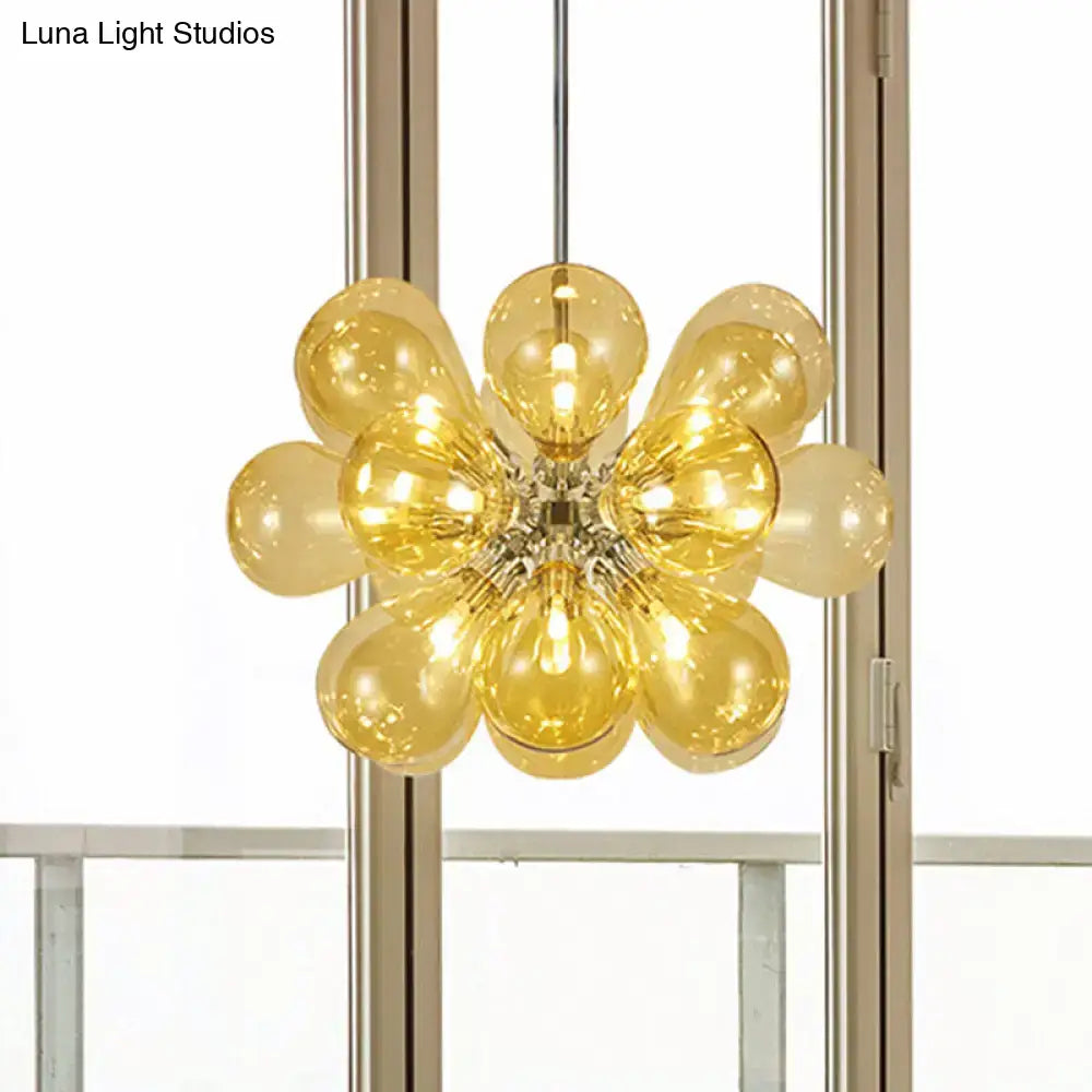 Modern cognac glass bubble chandelier dining room pendant light