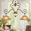 Antique bronze and white glass chandelier dining room black island lamp