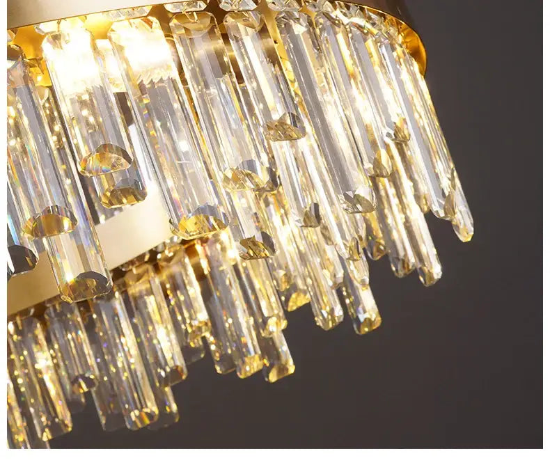 Modern oval golden chrome crystal chandelier for dining room