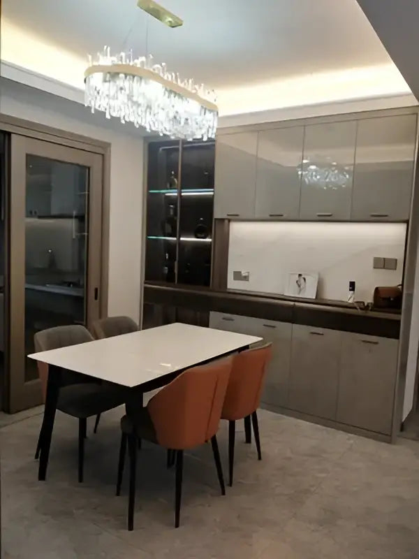 Modern oval golden chrome crystal chandelier for dining room