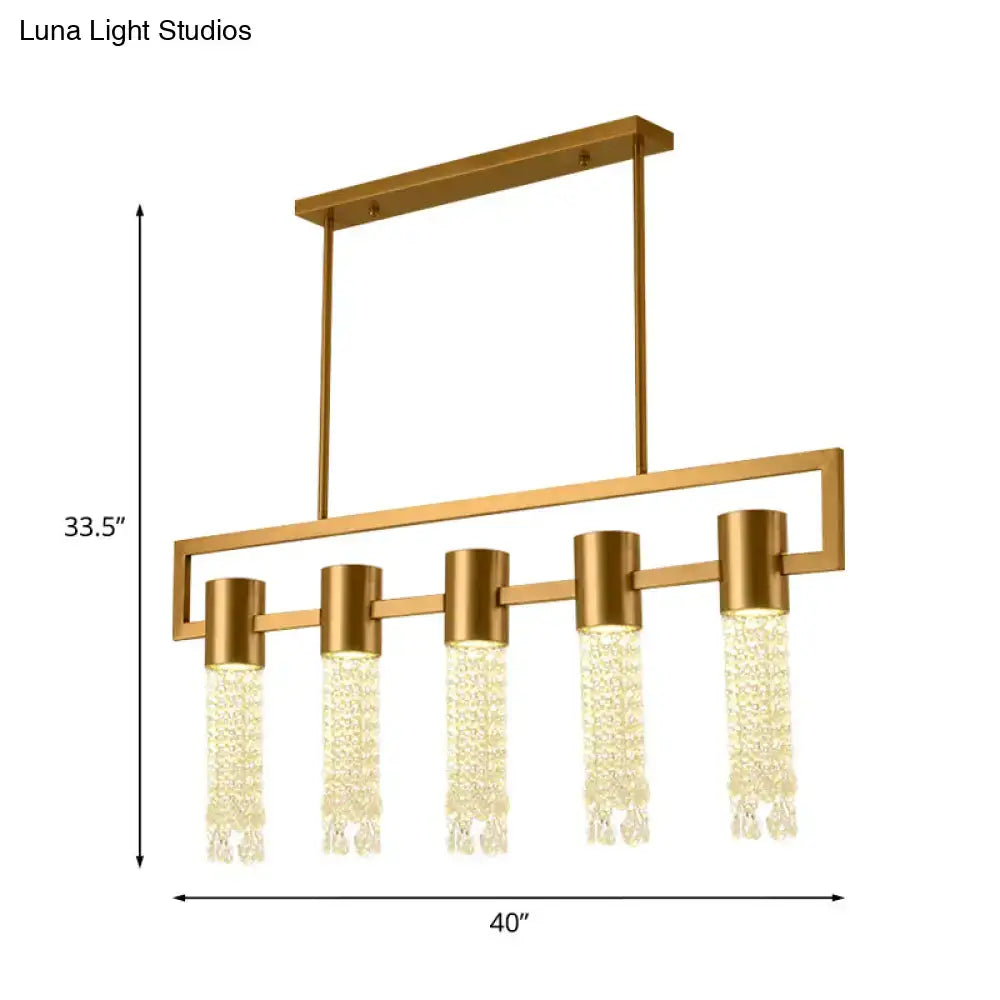 Modern gold crystal draping island pendant lighting fixture dining room