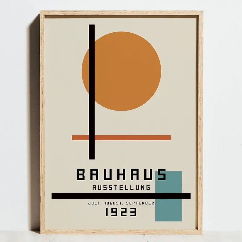 Modern geometric bauhaus wall art living room framed poster
