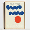 Modern blue and red geometric bauhaus exhibition canvas living room