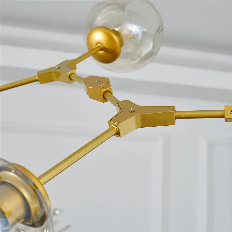 Modern green glass ball led chandelier dining room light