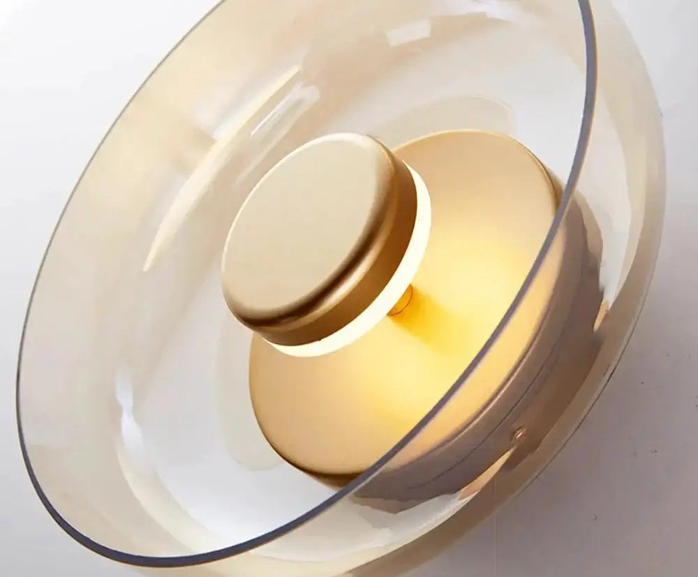 Modern gold and frosted glass led wall light bedroom sconce 3 pack