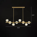 Modern gold pendant light with crystal dome shade – kitchen island