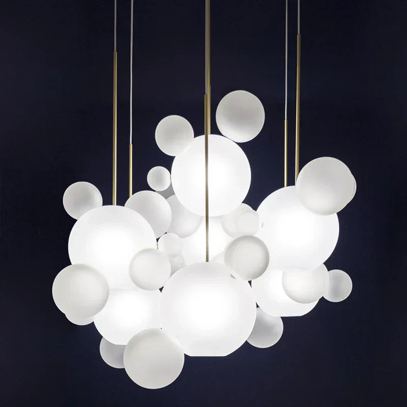 Modern led bubble 15 globe chandelier dining room glass pendant light