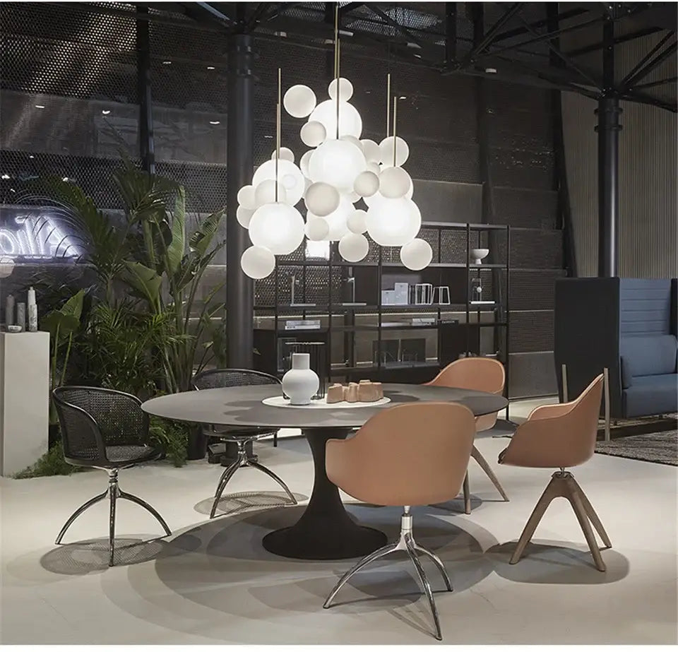 Modern led bubble ball chandelier living room pendant light