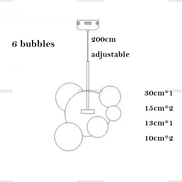 Modern geometric 25 globe led bubble chandelier living room light