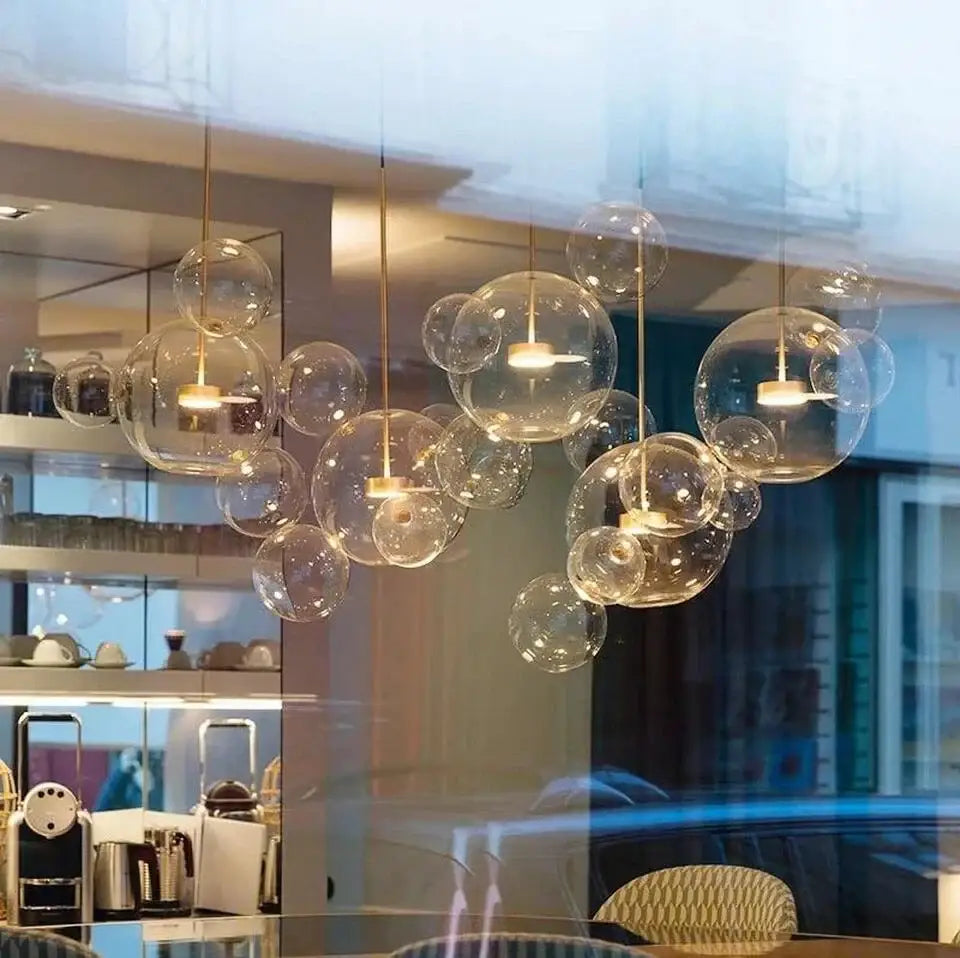 Modern geometric 25 globe led bubble chandelier living room light