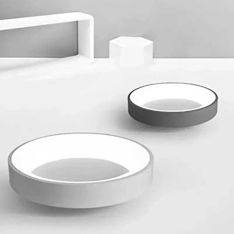 Modern white circular led ceiling light – living room warm glow