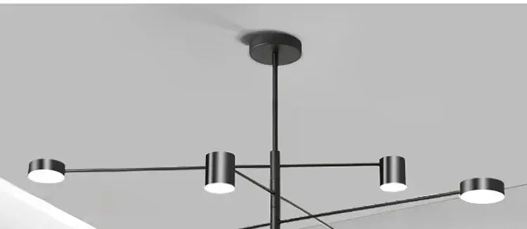 Modern gold & black led chandelier – living room minimalist light