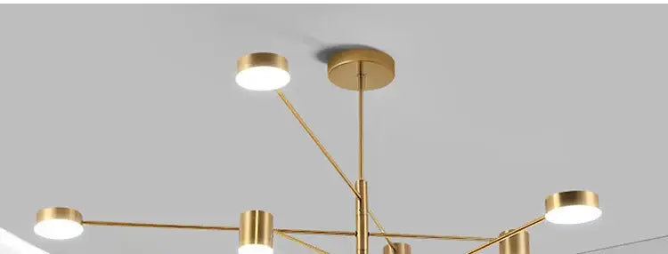 Modern gold & black led chandelier – living room minimalist light