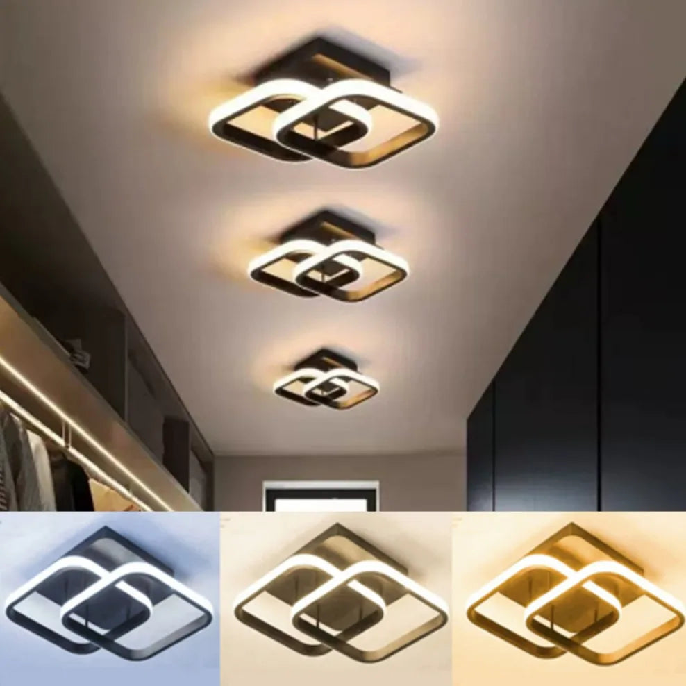 Modern black & white geometric led chandelier living room three color