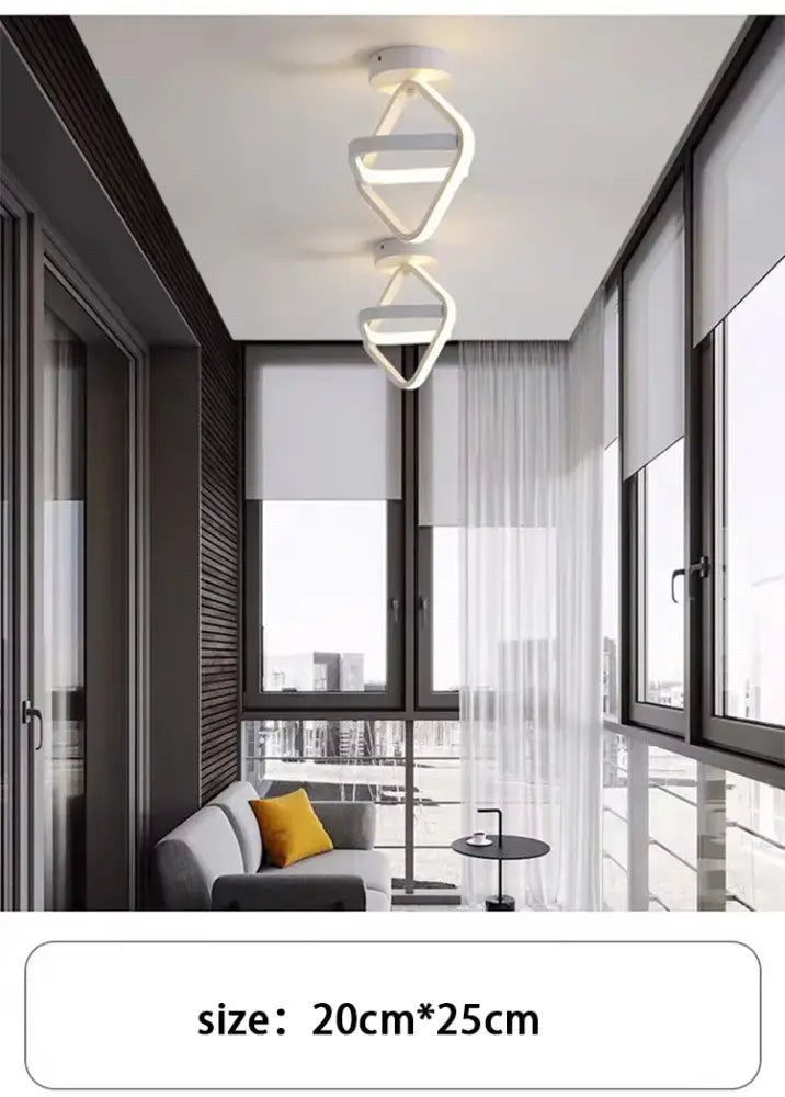 Modern black & white geometric led chandelier living room three color