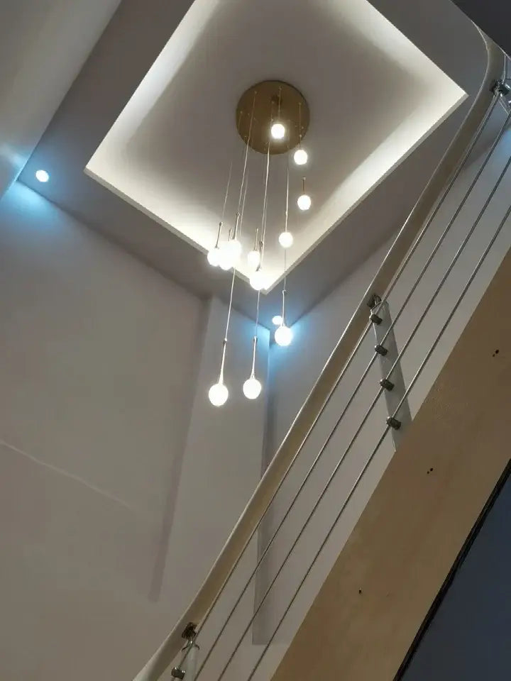 Modern gold led crystal chandelier dining room cascading pendant