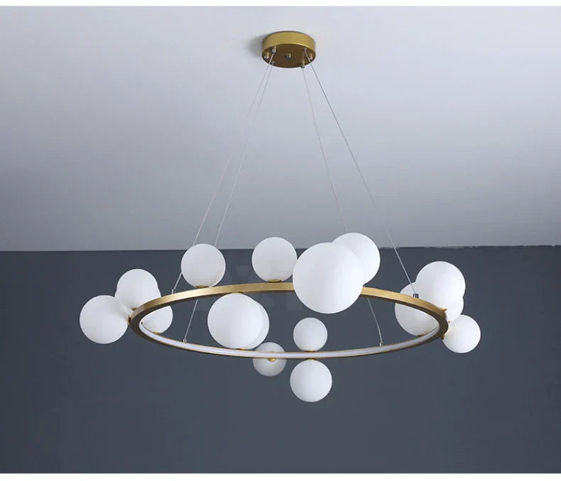 Modern black clear glass bubble led chandelier dining room light