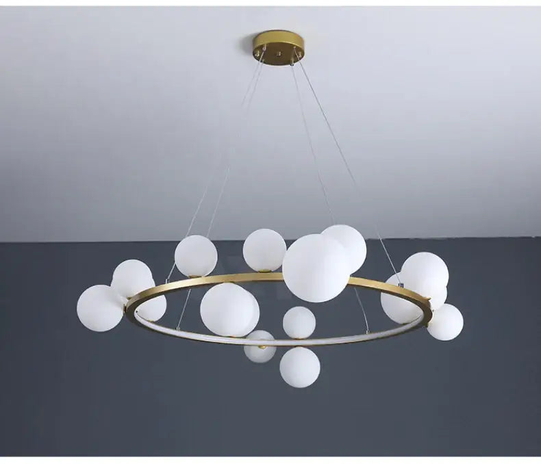 Modern black clear glass bubble led chandelier dining room light