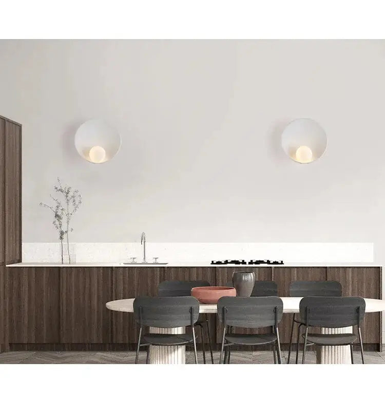 Modern matte white & brushed black led wall lights bedroom sconces