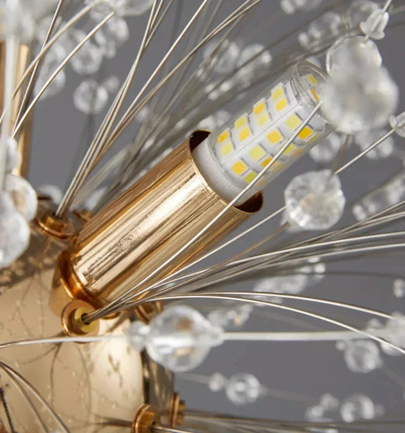 Modern gold branch led pendant – living room crystal chandelier