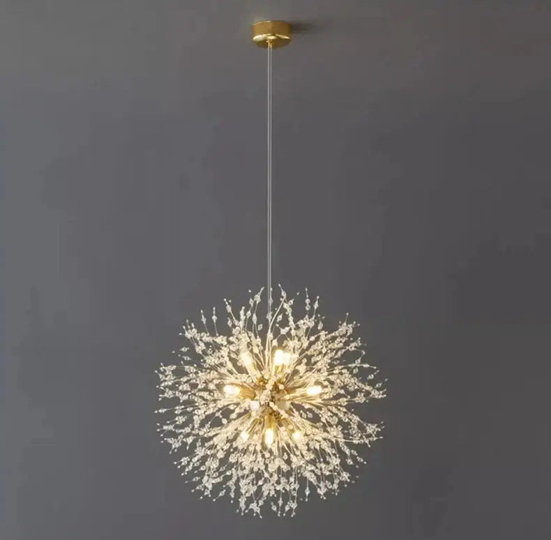Modern gold branch led pendant – living room crystal chandelier