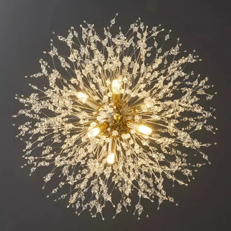 Modern gold branch led pendant – living room crystal chandelier