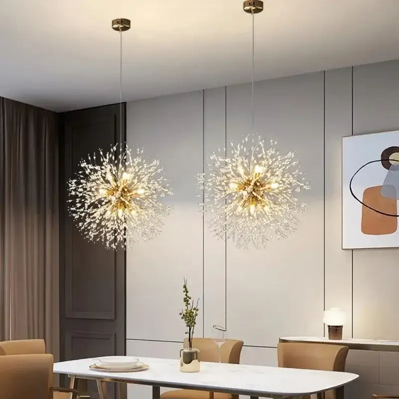 Modern gold branch led pendant – living room crystal chandelier
