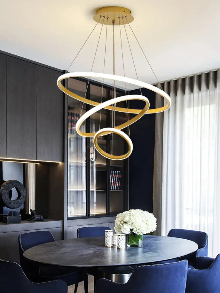 Modern black spiral led pendant lamp warm white dining room