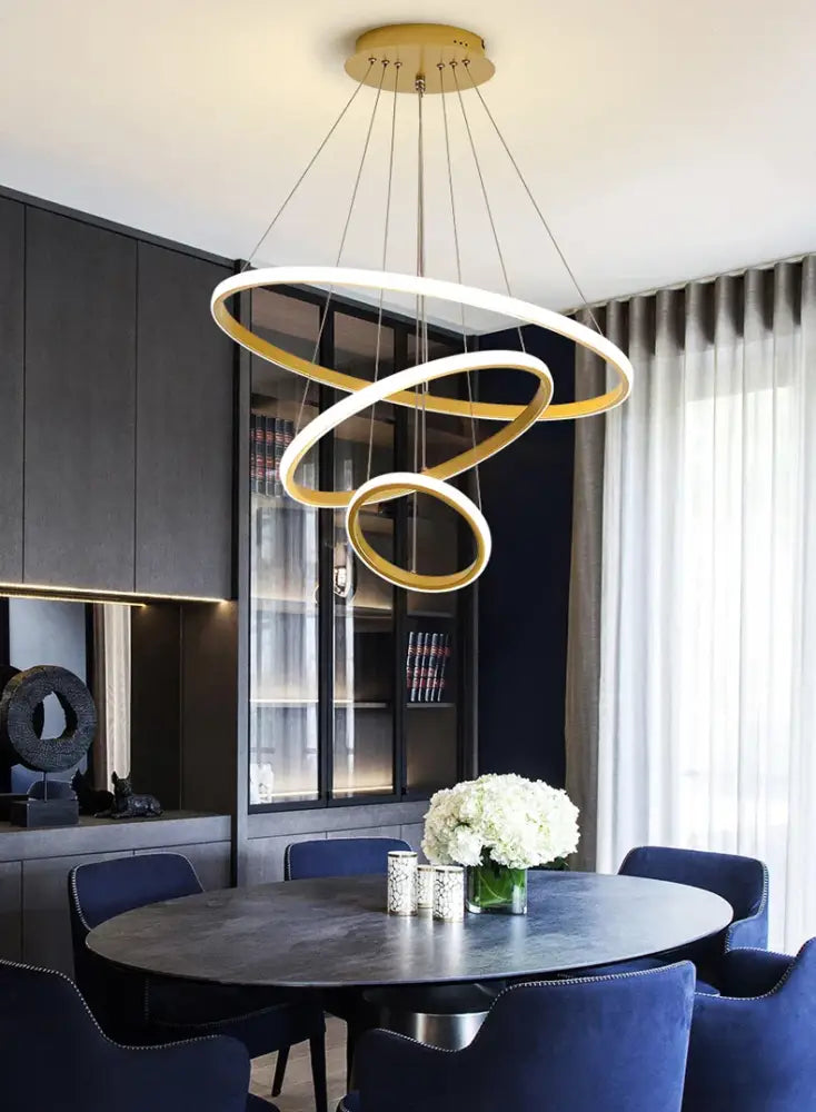 Modern black spiral led pendant lamp warm white dining room