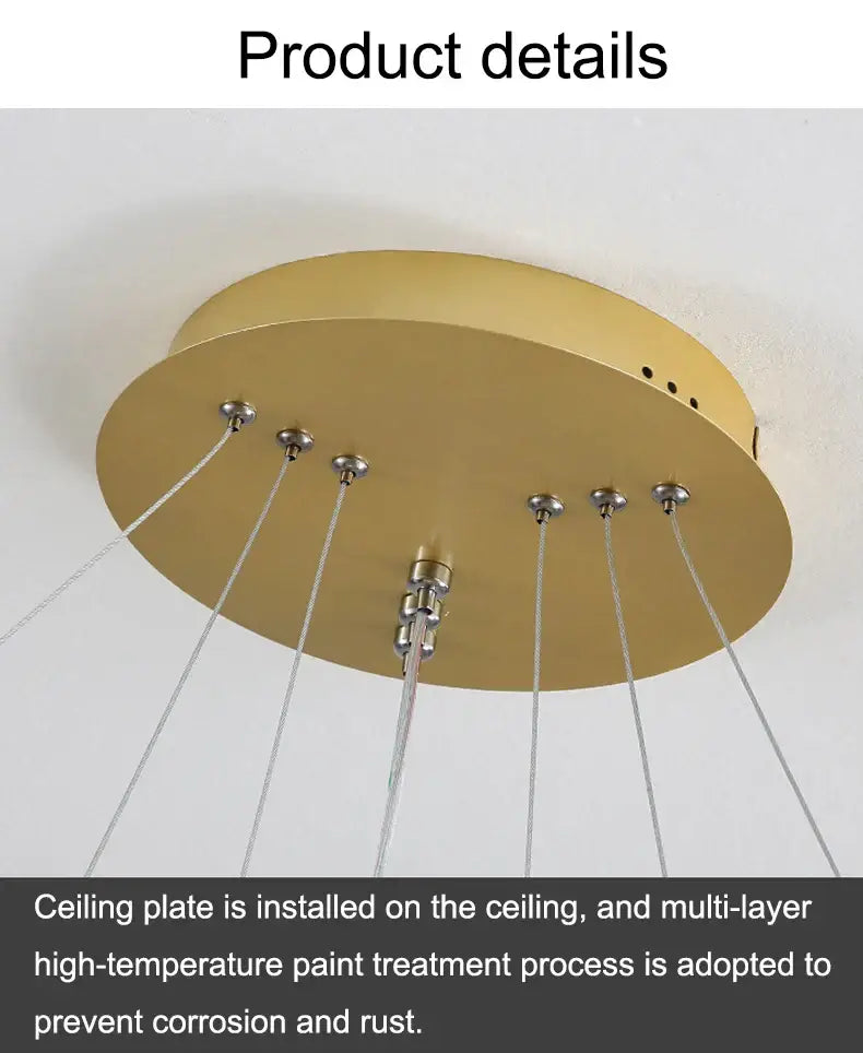 Modern gold spiral led pendant lamp dining room warm white