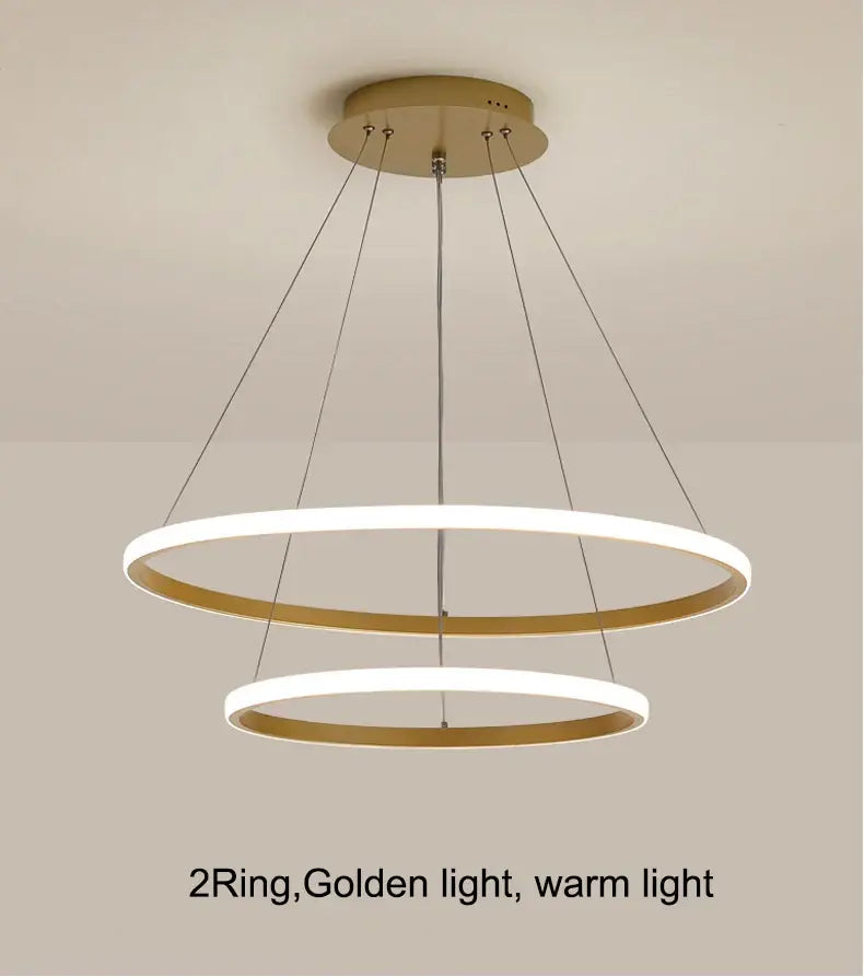 Modern gold spiral led pendant lamp dining room warm white