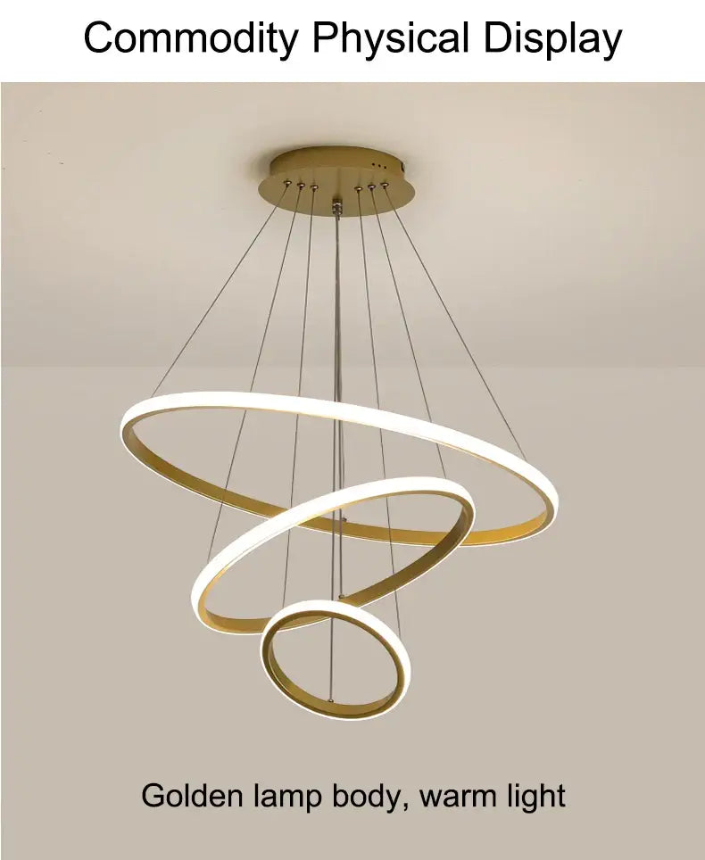 Modern gold spiral led pendant lamp dining room warm white