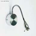 Modern chrome gooseneck sconce lamp bedroom direct wired electric